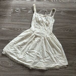 White Corset Ruffle Mini Dress
